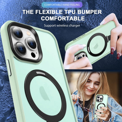 For iPhone 16 Pro Max Skin-feel MagSafe Holder PC Hybrid TPU Phone Case(Matcha Green) - iPhone 16 Pro Max Cases by buy2fix | Online Shopping UK | buy2fix