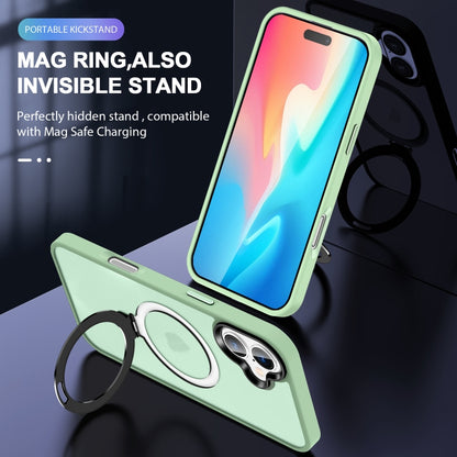 For iPhone 16 Plus Skin-feel MagSafe Holder PC Hybrid TPU Phone Case(Matcha Green) - iPhone 16 Plus Cases by buy2fix | Online Shopping UK | buy2fix