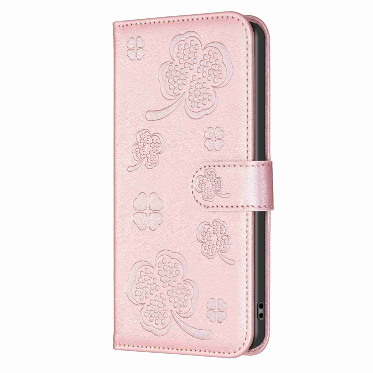 For Xiaomi Redmi Note 13 Pro+ 5G Four-leaf Embossed Leather Phone Case(Pink) - Note 13 Pro+ Cases by buy2fix | Online Shopping UK | buy2fix