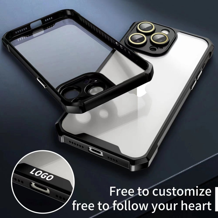 For iPhone 16 Plus Shockproof Acrylic Phone Case with Lens Glass Film(Black) - iPhone 16 Plus Cases by buy2fix | Online Shopping UK | buy2fix