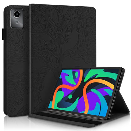 For Lenovo Tab M11 / Xiaoxin Pad 11 2024 Life Tree Series Horizontal Flip Leather Tablet Case(Black) - Lenovo by buy2fix | Online Shopping UK | buy2fix