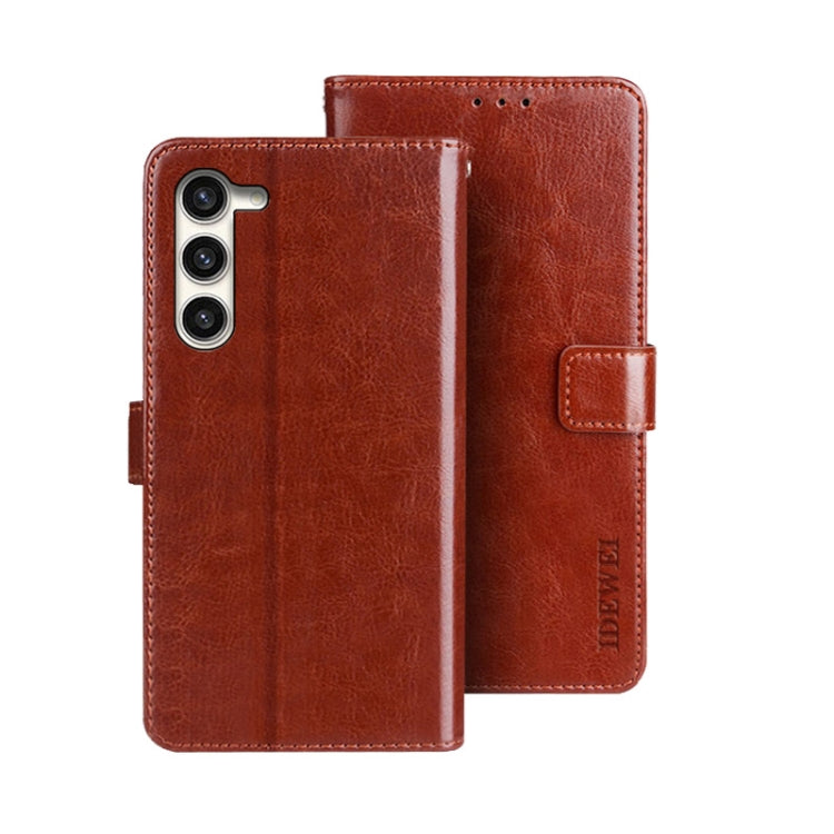 For Samsung Galaxy S24+ 5G idewei Crazy Horse Texture Leather Phone Case(Brown) - Galaxy S24+ 5G Cases by idewei | Online Shopping UK | buy2fix