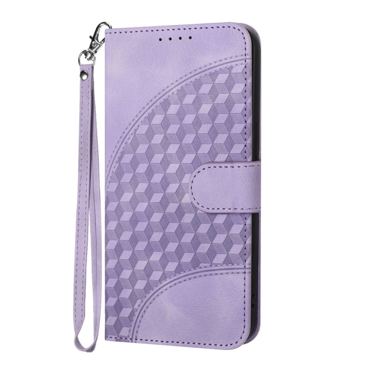 For Motorola Moto G Power 5G 2024 YX0060 Elephant Head Embossed Phone Leather Case with Lanyard(Light Purple) - Motorola Cases by buy2fix | Online Shopping UK | buy2fix