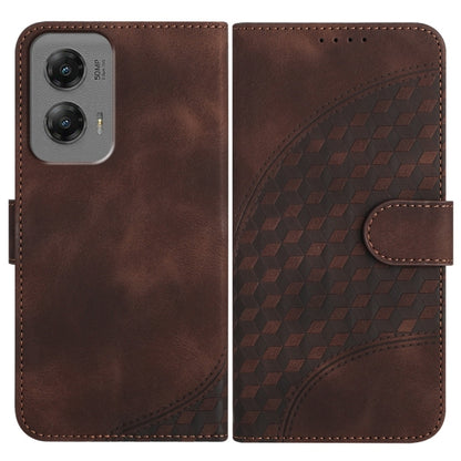 For Motorola Moto G Stylus 5G 2024 YX0060 Elephant Head Embossed Phone Leather Case with Lanyard(Coffee) - Motorola Cases by buy2fix | Online Shopping UK | buy2fix