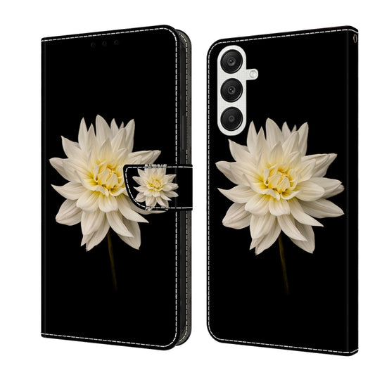 For Samsung Galaxy A35 5G Crystal 3D Shockproof Protective Leather Phone Case(White Flower) - Galaxy Phone Cases by buy2fix | Online Shopping UK | buy2fix