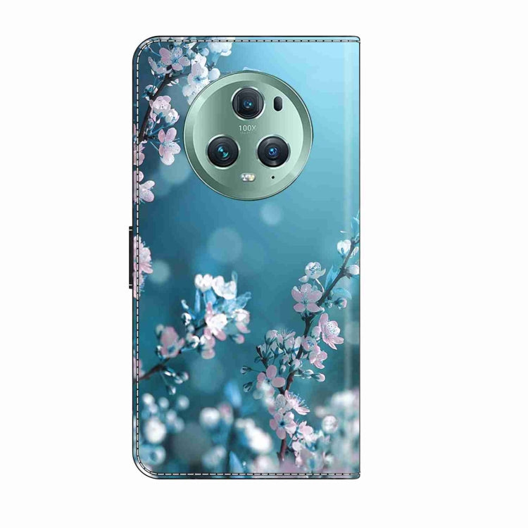 For Honor Magic5 Pro Crystal 3D Shockproof Protective Leather Phone Case(Plum Flower) - Honor Cases by buy2fix | Online Shopping UK | buy2fix