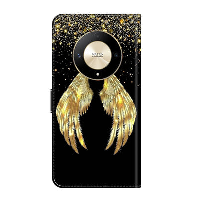 For Honor Magic6 Lite Crystal 3D Shockproof Protective Leather Phone Case(Golden Wings) - Honor Cases by buy2fix | Online Shopping UK | buy2fix