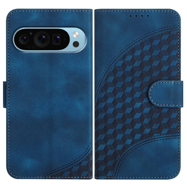 For Google Pixel 9 Pro YX0060 Elephant Head Embossed Phone Leather Case with Lanyard(Royal Blue) - Google Cases by buy2fix | Online Shopping UK | buy2fix