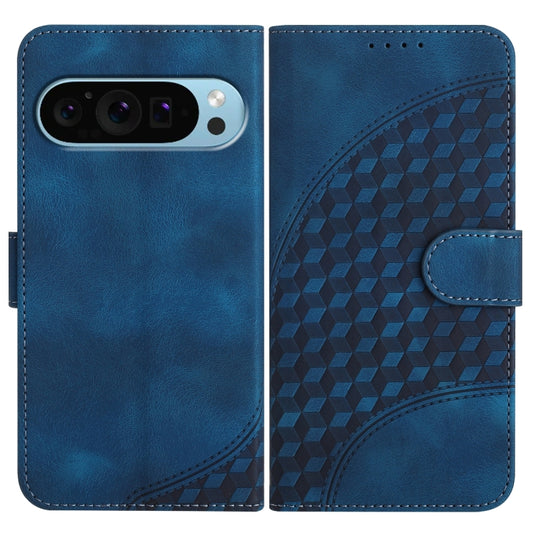 For Google Pixel 9 YX0060 Elephant Head Embossed Phone Leather Case with Lanyard(Royal Blue) - Google Cases by buy2fix | Online Shopping UK | buy2fix