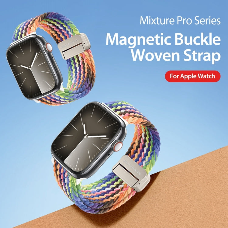 For Apple Watch SE 2023 44mm DUX DUCIS Mixture Pro Series Magnetic Buckle Nylon Braid Watch Band(New Rainbow) - Watch Bands by DUX DUCIS | Online Shopping UK | buy2fix