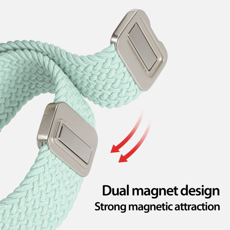 For Apple Watch SE 2022 40mm DUX DUCIS Mixture Pro Series Magnetic Buckle Nylon Braid Watch Band(Light Mint) - Watch Bands by DUX DUCIS | Online Shopping UK | buy2fix