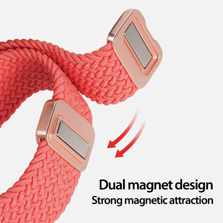 For Apple Watch Series 10 42mm DUX DUCIS Mixture Pro Series Magnetic Buckle Nylon Braid Watch Band(Guava) - Watch Bands by DUX DUCIS | Online Shopping UK | buy2fix