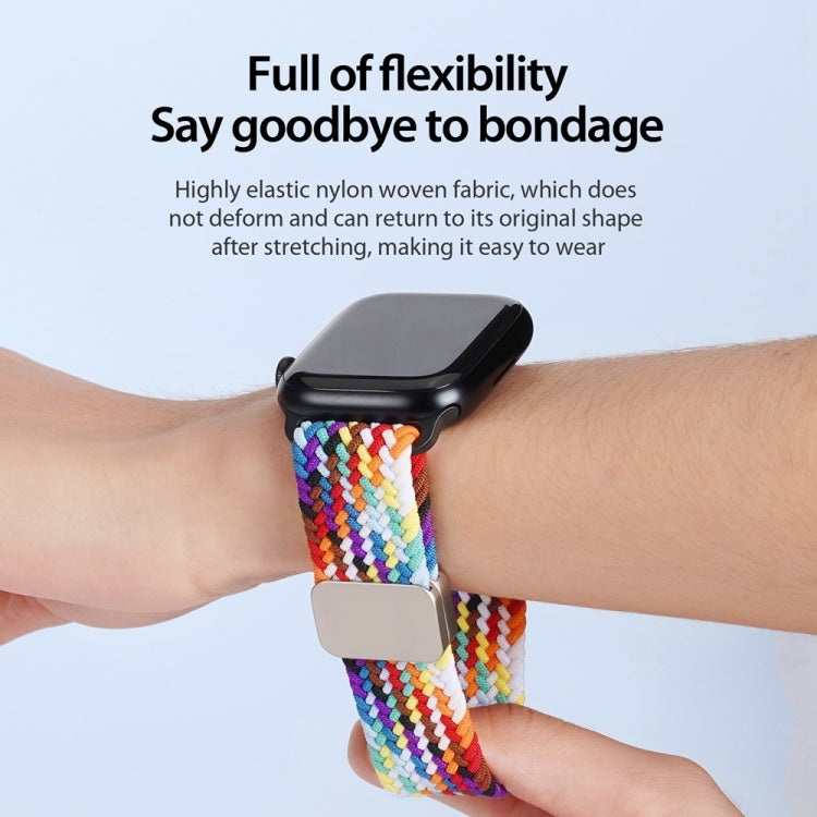 For Apple Watch Series 10 42mm DUX DUCIS Mixture Pro Series Magnetic Buckle Nylon Braid Watch Band(Rainbow) - Watch Bands by DUX DUCIS | Online Shopping UK | buy2fix