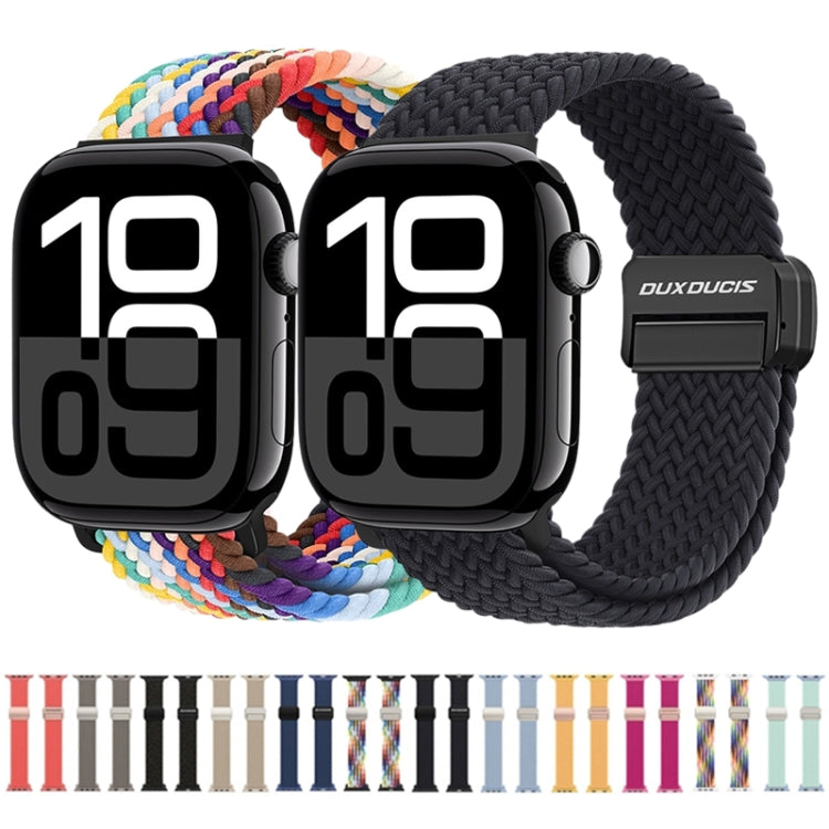 For Apple Watch SE 2022 44mm DUX DUCIS Mixture Pro Series Magnetic Buckle Nylon Braid Watch Band(New Rainbow) - Watch Bands by DUX DUCIS | Online Shopping UK | buy2fix