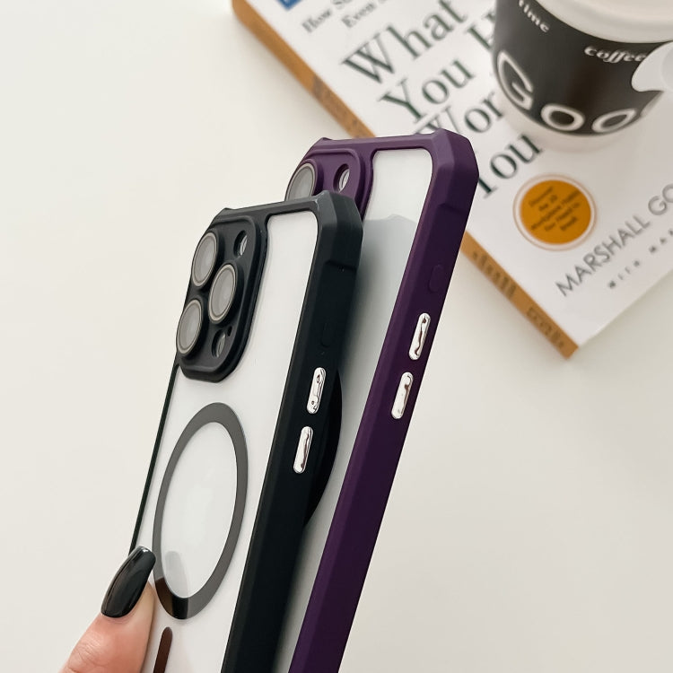 For iPhone 15 Pro Colorful Two-Color Lens Film MagSafe Magnetic Horn Acrylic+TPU Case(Grey) - iPhone 15 Pro Cases by buy2fix | Online Shopping UK | buy2fix