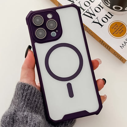 For iPhone 11 Pro Max Colorful Two-Color Lens Film MagSafe Magnetic Horn Acrylic+TPU Case(Purple) - iPhone 11 Pro Max Cases by buy2fix | Online Shopping UK | buy2fix