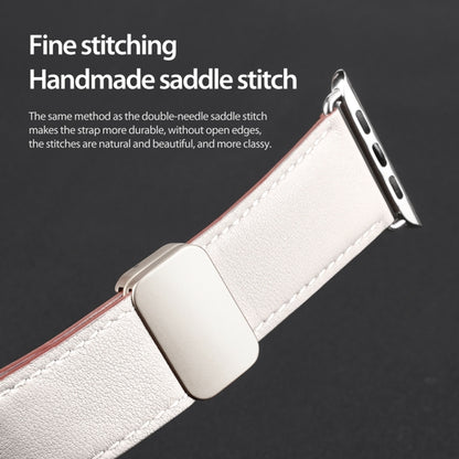 For Apple Watch Series 5 44mm DUX DUCIS YA Series Magnetic Buckle Genuine Leather Watch Band(White) - Watch Bands by DUX DUCIS | Online Shopping UK | buy2fix