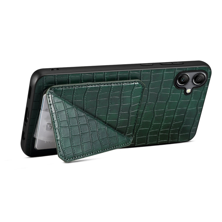 For Samsung Galaxy A20s Denior Imitation Crocodile Leather Back Phone Case with Holder(Green) - Galaxy Phone Cases by Denior | Online Shopping UK | buy2fix