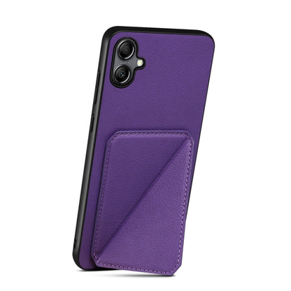 For Samsung Galaxy A14 5G / 4G Denior Imitation Calf Leather Back Phone Case with Holder(Purple) - Galaxy Phone Cases by Denior | Online Shopping UK | buy2fix