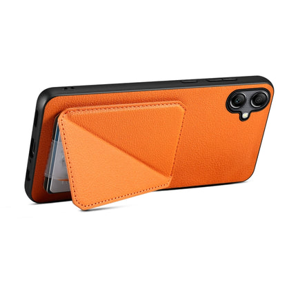 For Samsung Galaxy A14 5G / 4G Denior Imitation Calf Leather Back Phone Case with Holder(Orange) - Galaxy Phone Cases by Denior | Online Shopping UK | buy2fix