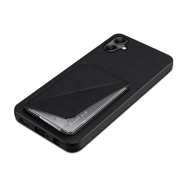 For Samsung Galaxy A51 5G Denior Imitation Calf Leather Back Phone Case with Holder(Black) - Galaxy Phone Cases by Denior | Online Shopping UK | buy2fix