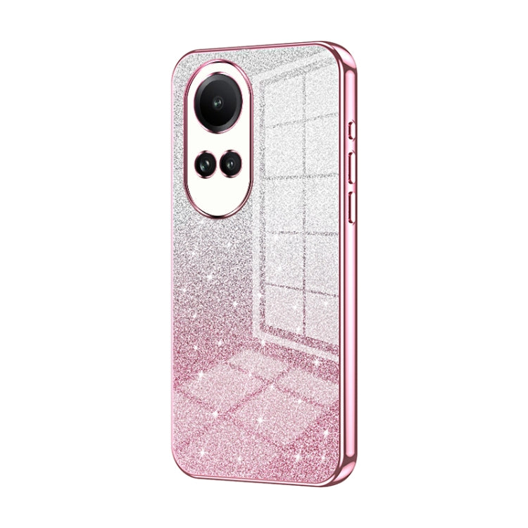 For OPPO Reno10 5G/Reno10 Pro 5G Global Gradient Glitter Powder Electroplated Phone Case(Pink) - OPPO Cases by buy2fix | Online Shopping UK | buy2fix