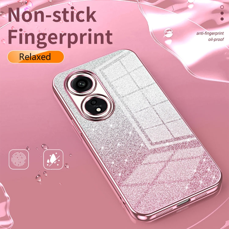 For OPPO Reno4 SE Gradient Glitter Powder Electroplated Phone Case(Black) - OPPO Cases by buy2fix | Online Shopping UK | buy2fix