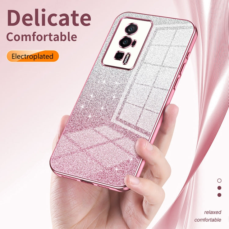 For Xiaomi 14 Ultra Gradient Glitter Powder Electroplated Phone Case(Purple) - 14 Ultra Cases by buy2fix | Online Shopping UK | buy2fix