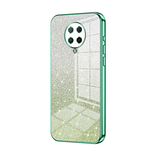 For Xiaomi Redmi K30 Pro / K30 Ultra Gradient Glitter Powder Electroplated Phone Case(Green) - Xiaomi Cases by buy2fix | Online Shopping UK | buy2fix