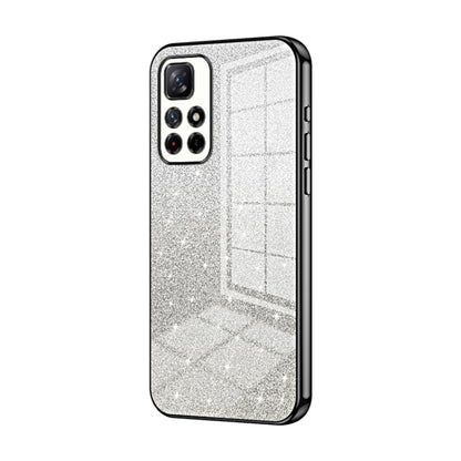 For Xiaomi Redmi Note 11T 5G/Note 11S 5G Gradient Glitter Powder Electroplated Phone Case(Black) - Xiaomi Cases by buy2fix | Online Shopping UK | buy2fix