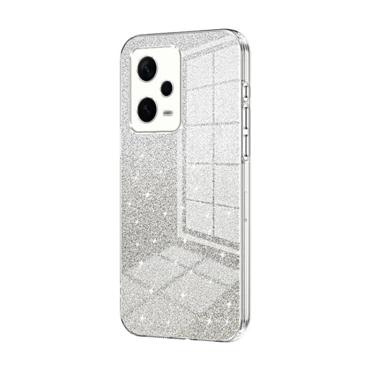 For Xiaomi Redmi Note 12 Pro+  Gradient Glitter Powder Electroplated Phone Case(Transparent) - Xiaomi Cases by buy2fix | Online Shopping UK | buy2fix