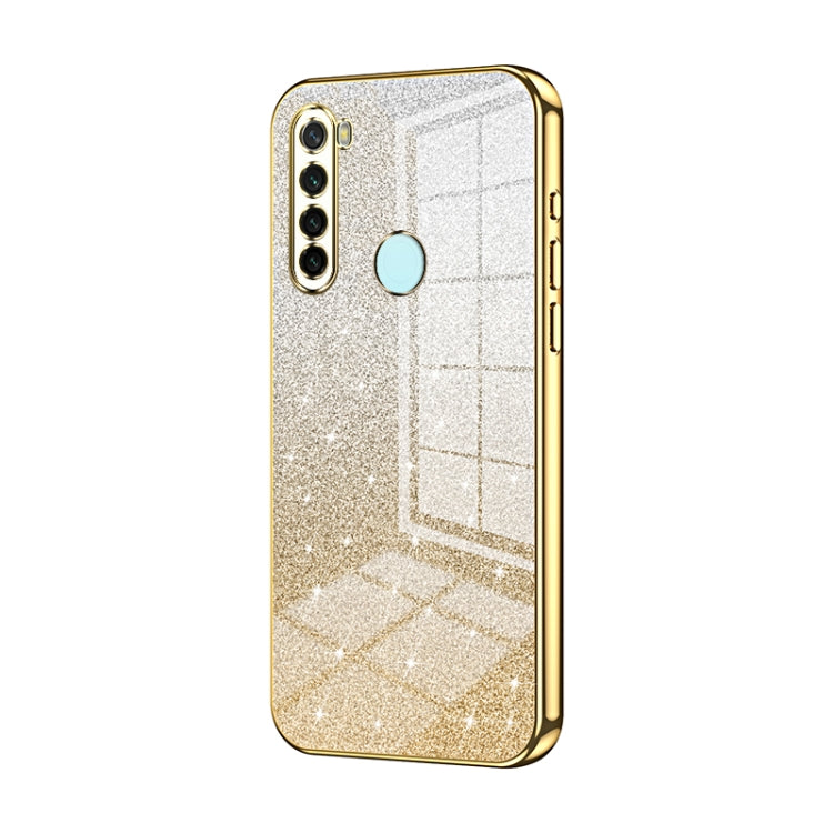 For Xiaomi Redmi Note 8 / Note 8 2021 Gradient Glitter Powder Electroplated Phone Case(Gold) - Xiaomi Cases by buy2fix | Online Shopping UK | buy2fix