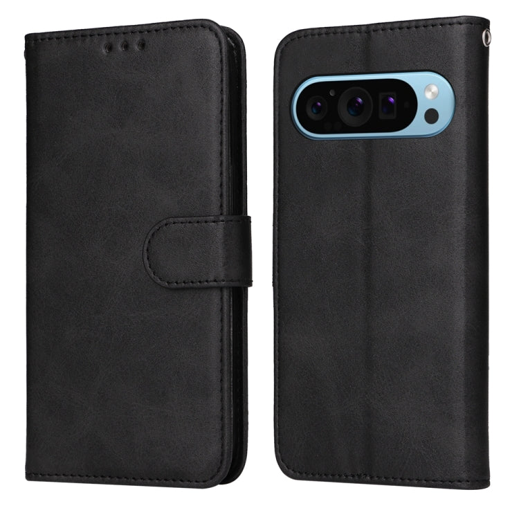 For Google Pixel 9 Classic Calf Texture Flip Leather Phone Case(Black) - Google Cases by buy2fix | Online Shopping UK | buy2fix