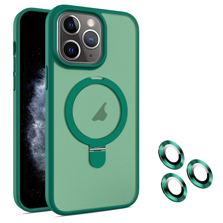 For iPhone 11 Pro MagSafe Magnetic Holder Phone Case(Dark Green) - iPhone 11 Pro Cases by buy2fix | Online Shopping UK | buy2fix