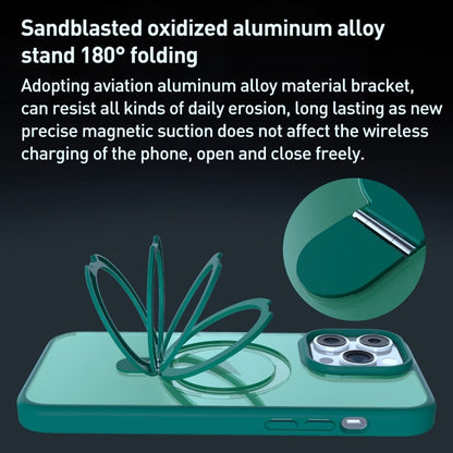 For iPhone 11 Pro Max MagSafe Magnetic Holder Phone Case(Dark Green) - iPhone 11 Pro Max Cases by buy2fix | Online Shopping UK | buy2fix