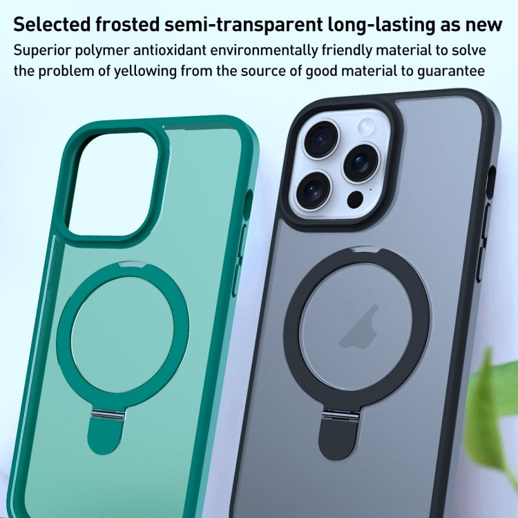 For iPhone 11 Pro Max MagSafe Magnetic Holder Phone Case(Dark Green) - iPhone 11 Pro Max Cases by buy2fix | Online Shopping UK | buy2fix