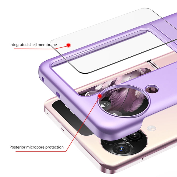 For OPPO Find N3 Flip GKK Integrated Ultra-thin Full Coverage Phone Case with Ring Holder(Purple) - Find N3 Flip Cases by GKK | Online Shopping UK | buy2fix