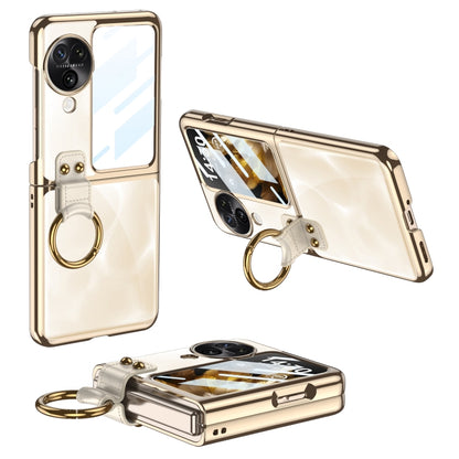 For OPPO Find N3 Flip GKK Electroplating Phone Case with Ring(Gold) - Find N3 Flip Cases by GKK | Online Shopping UK | buy2fix