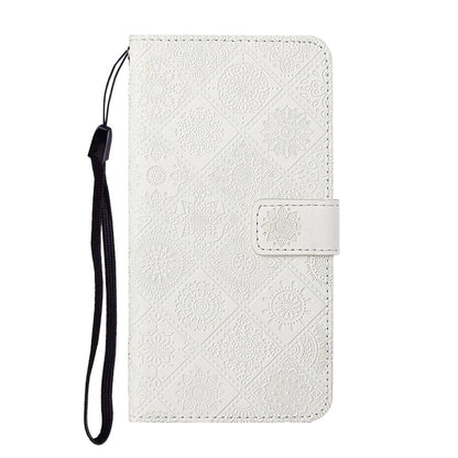 For Google Pixel 9 Pro XL Ethnic Style Embossed Pattern Leather Phone Case(White) - Google Cases by buy2fix | Online Shopping UK | buy2fix