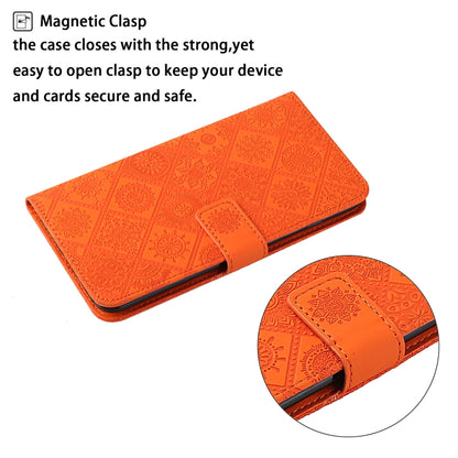 For Google Pixel 9 / 9 Pro Ethnic Style Embossed Pattern Leather Phone Case(Orange) - Google Cases by buy2fix | Online Shopping UK | buy2fix