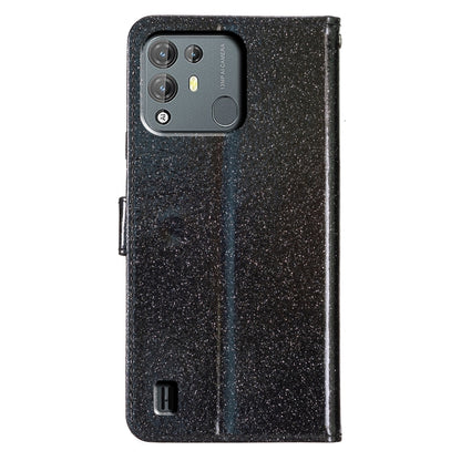 For Blackview A55 Pro Glitter Powder Flip Leather Phone Case(Black) - More Brand by buy2fix | Online Shopping UK | buy2fix