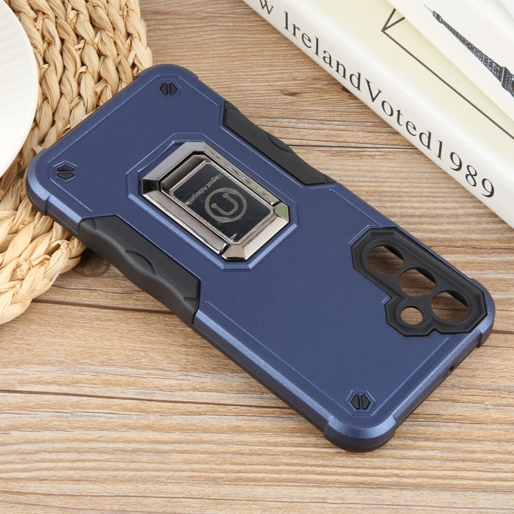 For Samsung Galaxy A15 Non-slip Shockproof Armor Phone Case with Ring Holder(Blue) - Galaxy Phone Cases by buy2fix | Online Shopping UK | buy2fix