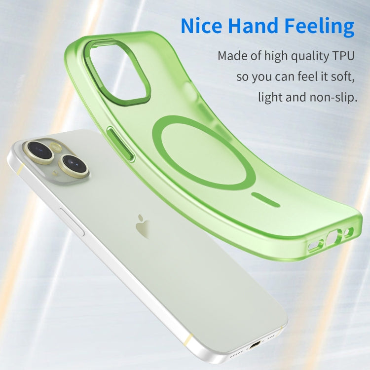 For iPhone 14 MagSafe Frosted Translucent TPU + PC Full Coverage Phone Case(Green) - iPhone 14 Cases by buy2fix | Online Shopping UK | buy2fix