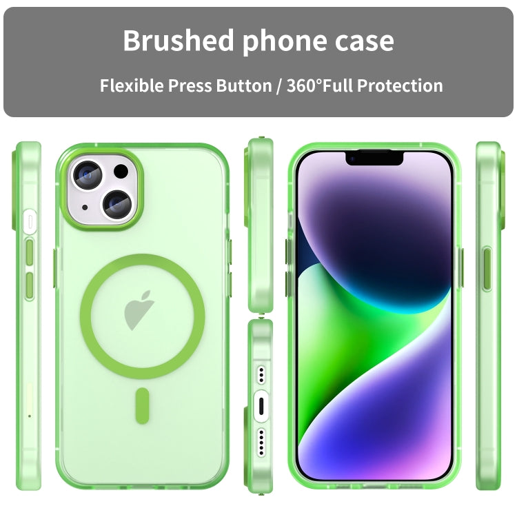 For iPhone 16 MagSafe Frosted Translucent TPU + PC Full Coverage Phone Case(Green) - iPhone 16 Cases by buy2fix | Online Shopping UK | buy2fix