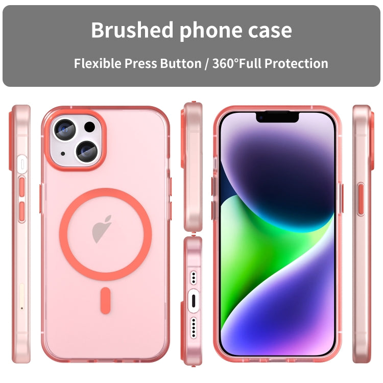 For iPhone 16 MagSafe Frosted Translucent TPU + PC Full Coverage Phone Case(Red) - iPhone 16 Cases by buy2fix | Online Shopping UK | buy2fix