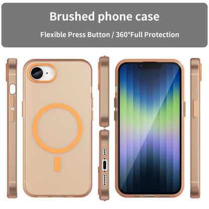 For iPhone 16e MagSafe Frosted Translucent TPU + PC Full Coverage Phone Case(Orange) - iPhone 16e Cases by buy2fix | Online Shopping UK | buy2fix