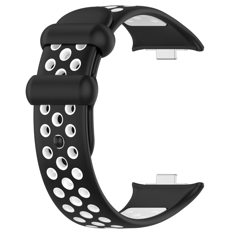 For Redmi Watch 4 Two Color Silicone Sports Watch Band(Black White) - Watch Bands by buy2fix | Online Shopping UK | buy2fix