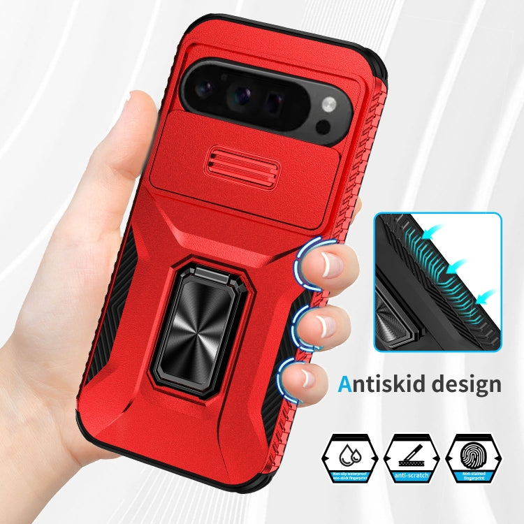 For Google Pixel 9 Pro XL Sliding Camshield Holder Phone Case(Red) - Google Cases by buy2fix | Online Shopping UK | buy2fix