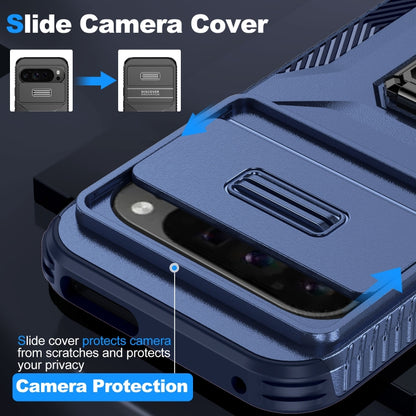 For Google Pixel 9 Pro XL Sliding Camshield Holder Phone Case(Blue) - Google Cases by buy2fix | Online Shopping UK | buy2fix