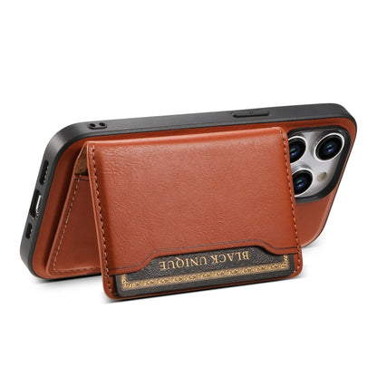 For iPhone 13 Denior Cowhide Texture Leather MagSafe Detachable Wallet Phone Case(Brown) - iPhone 13 Cases by Denior | Online Shopping UK | buy2fix